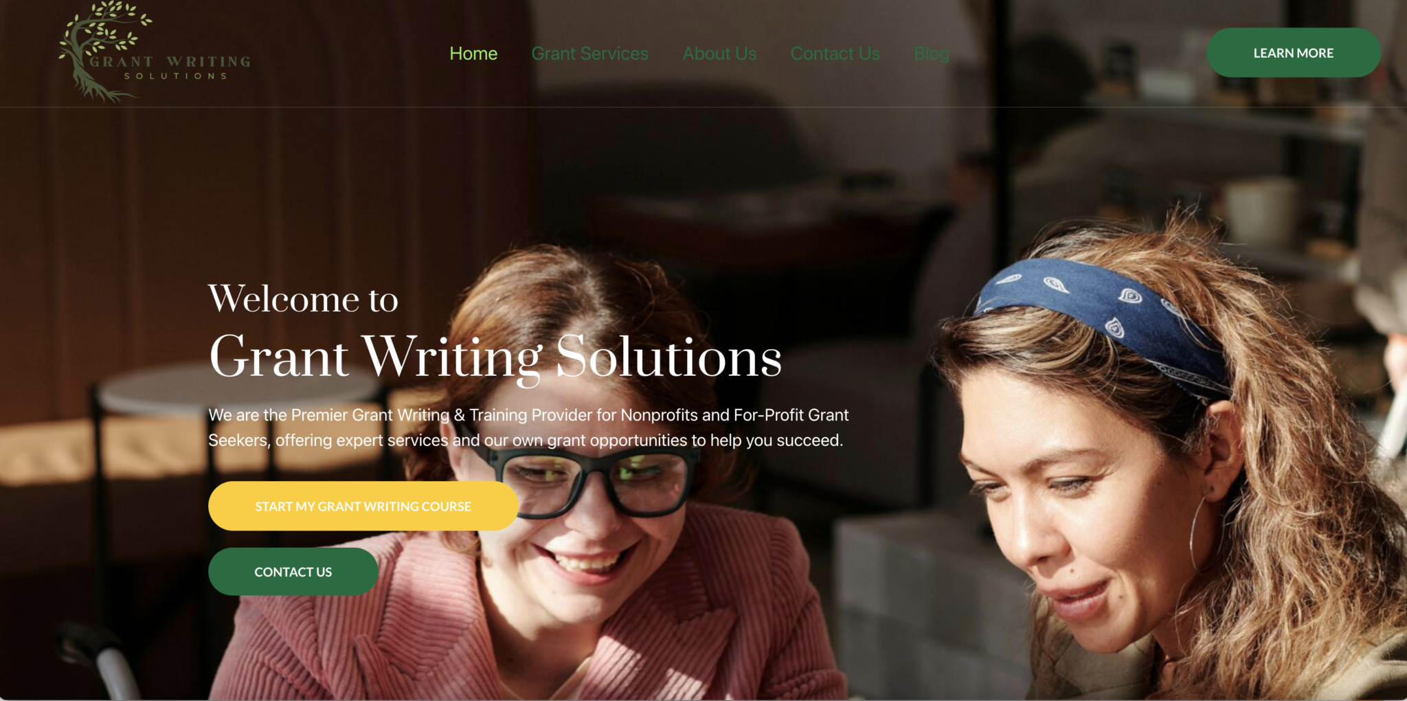 Grant Writing Solutions LLC Website Development Project by Enliven Collective Marketing in South Bend, INDIANA