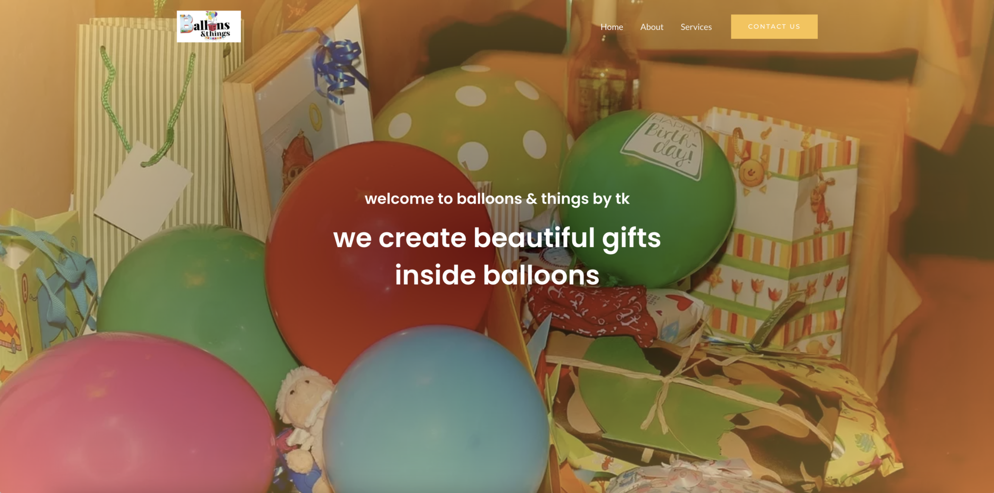 Balloons & Things By TK Website Development Project by Enliven Collective Marketing in South Bend, INDIANA